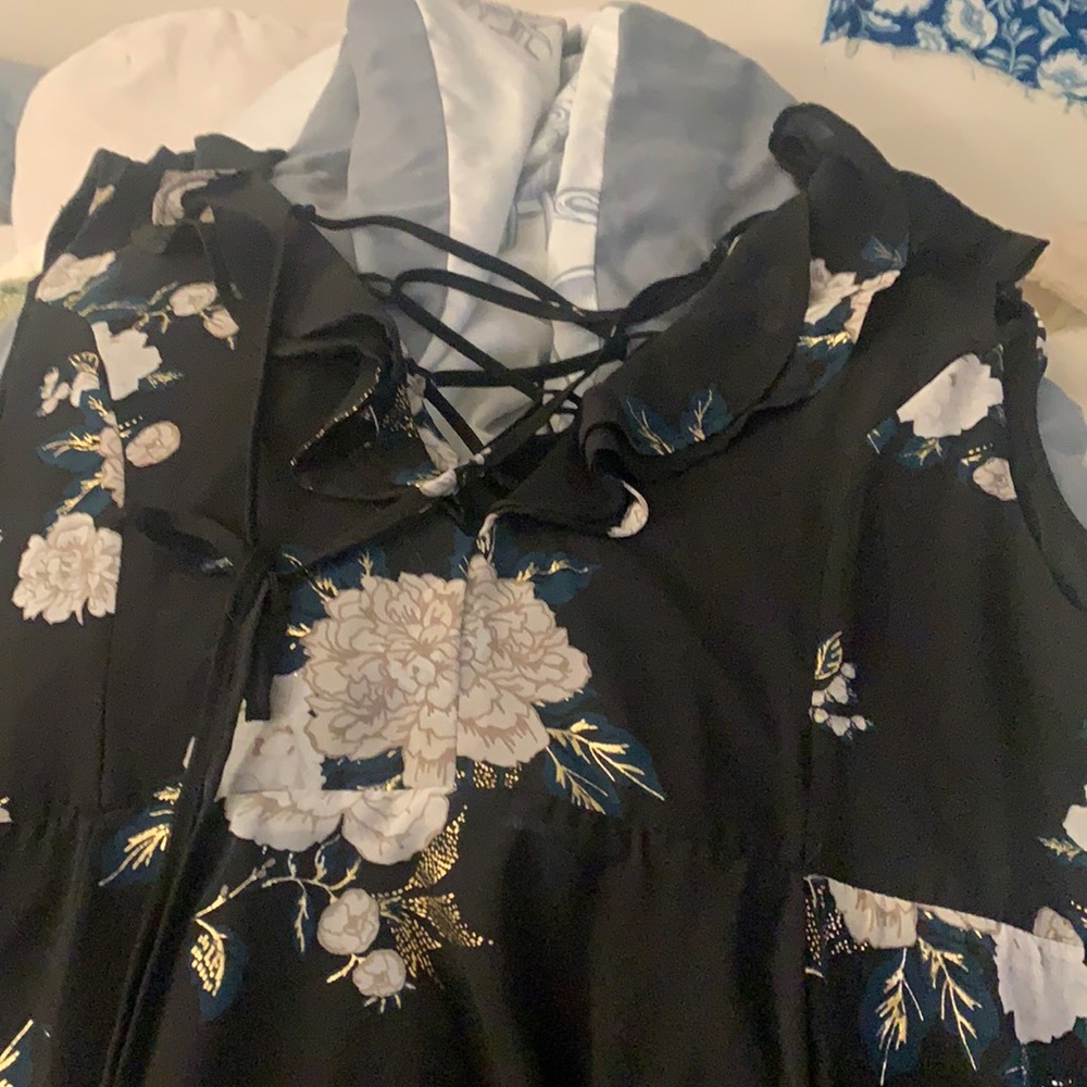 Floral Black Dress